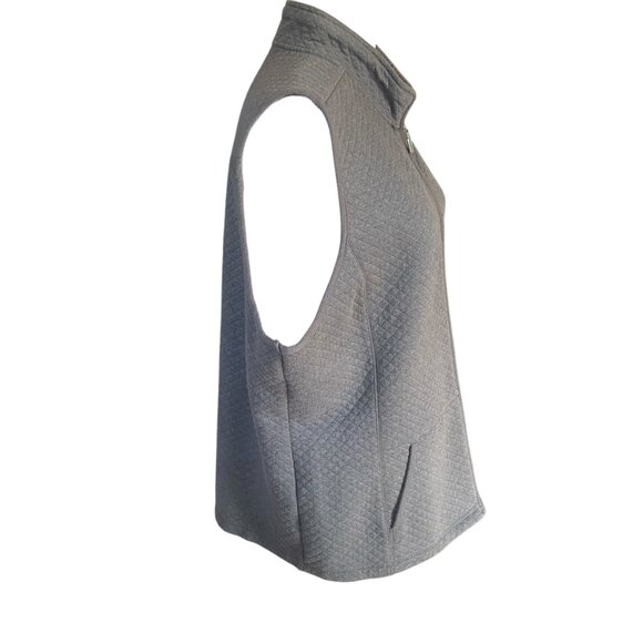 Laura Scott XL Petite gray sleeveless zip up vest with pockets women's - Picture 3 of 9